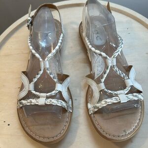 B.O.C Born Concept Pandy White Metallic Silver Strappy Butterfly Sandals Size 8m